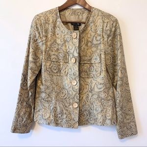 Molly and Maxx Linen Blend Metallic Suit Jacket S